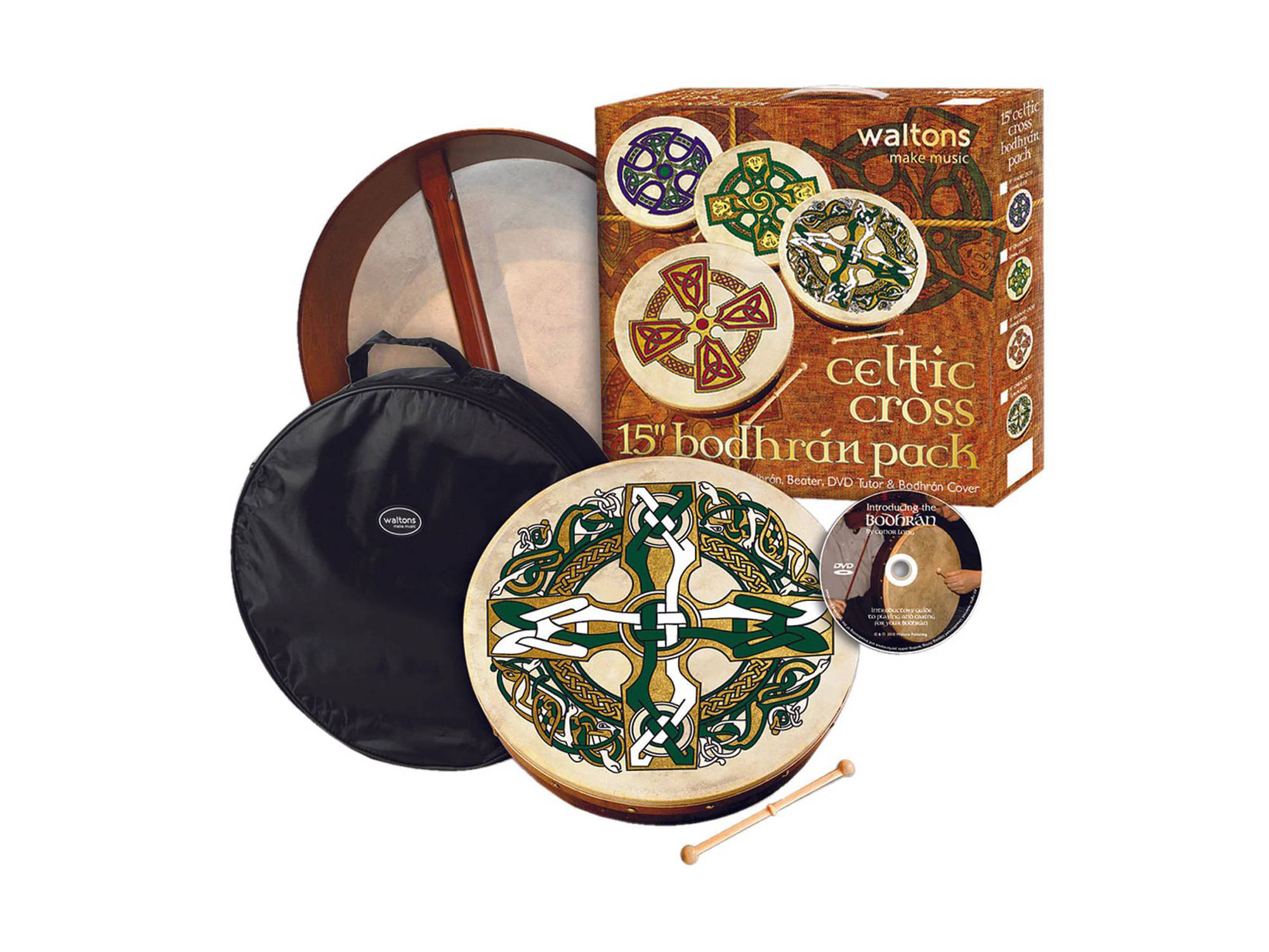 celtic cross 15in bodhran pack