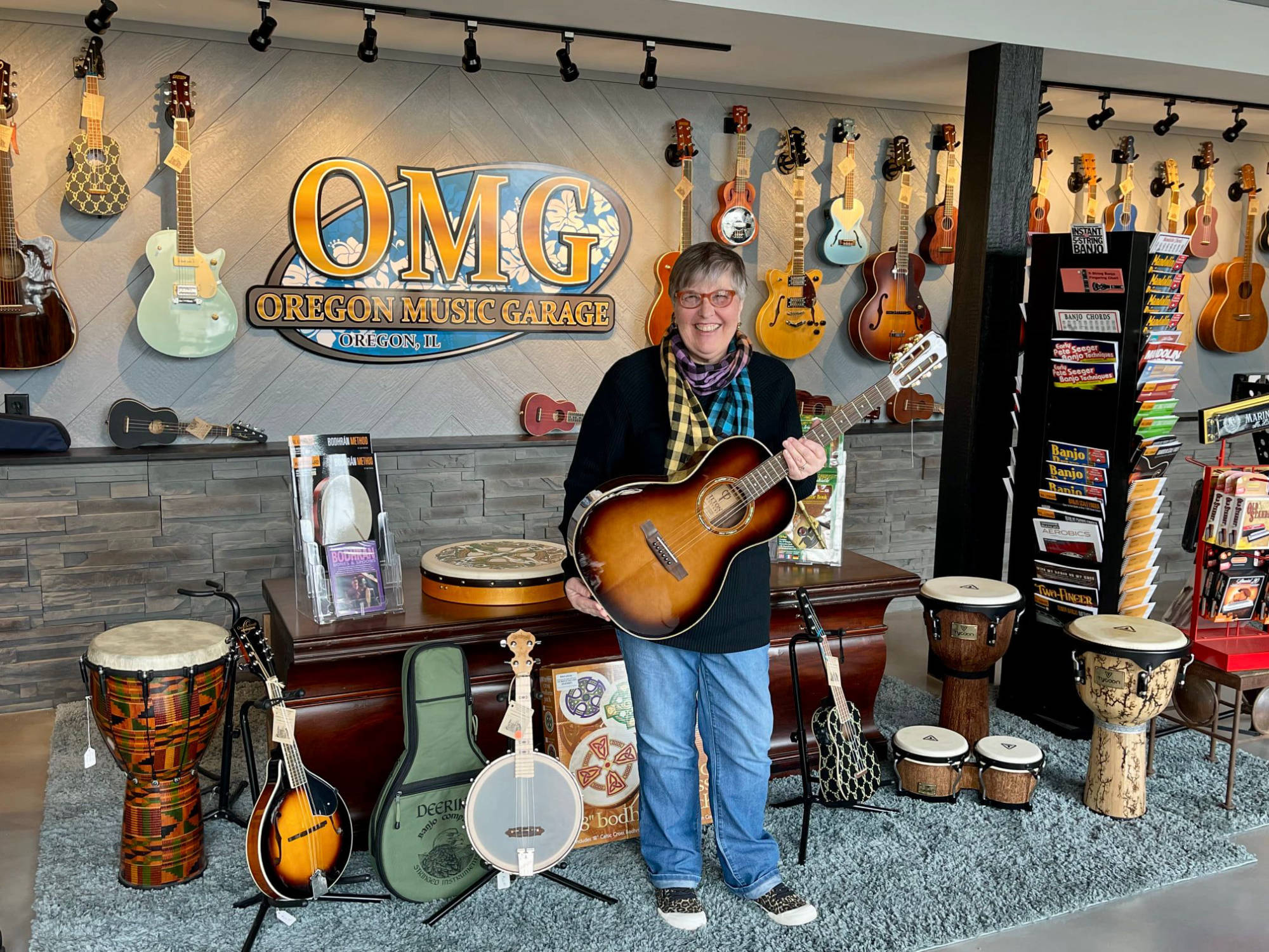 Maggie with Teton Parlor Guitar