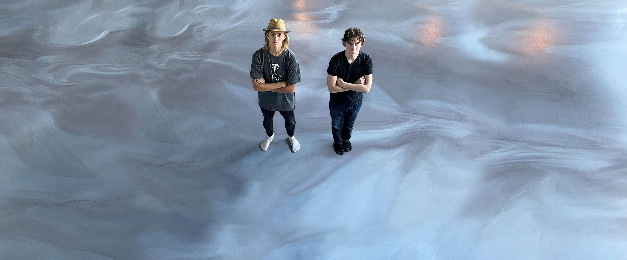 Beautiful epoxy swirled floor in new store